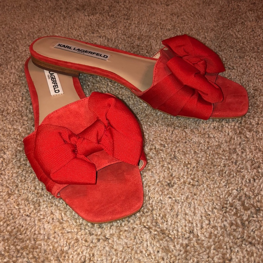 Karl Lagerfeld Bow Slide Sandal